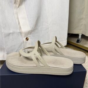 Sanuk Platform Thong Sandals in Light Beige - Women